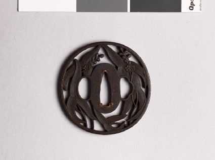 Tsuba with arrowhead leaves and flowersfront