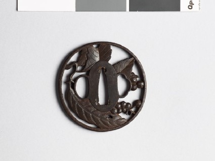 Tsuba with leaves and fruit from a treefront