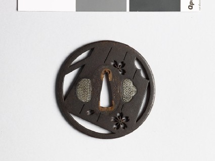 Tsuba with heraldic cherry blossomsfront