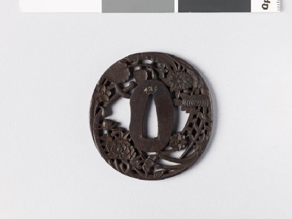 Tsuba with flowersfront