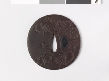 Tsuba with aoi, or hollyhock leavesfront