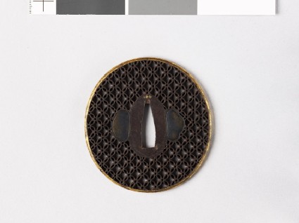 Tsuba with shippō diaper of interlaced circlesfront