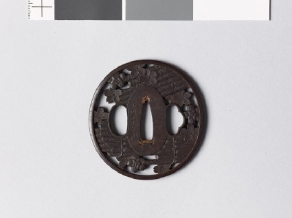 Tsuba with rafts and cherry blossomsfront