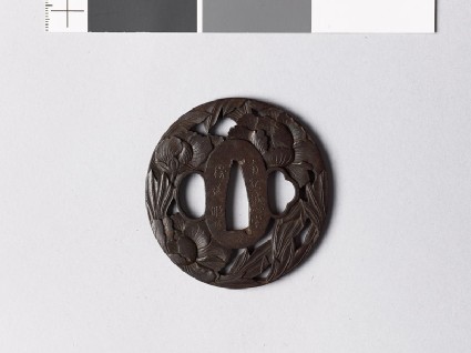 Tsuba with three peoniesfront