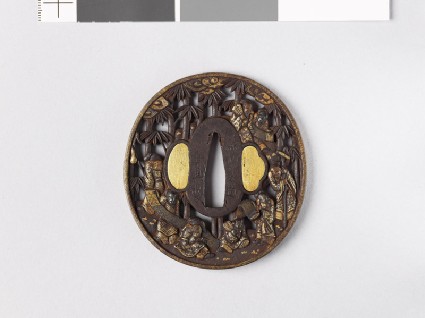 Tsuba depicting the Seven Sages of the Bamboo Grovefront