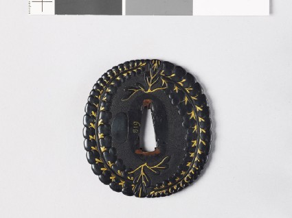 Tsuba with wisteriafront