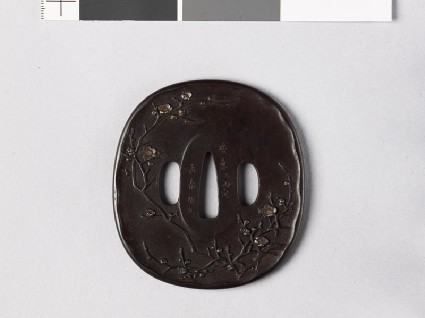 Tsuba with blossoming plum branchesfront