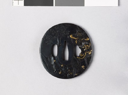 Tsuba depicting the Chinese hero Ch'ang Fei mounted in full armourfront