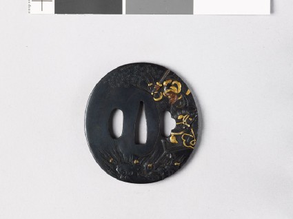 Tsuba depicting the Chinese hero Chao Yün with A Toufront