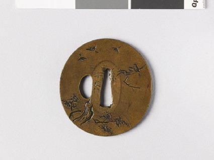 Tsuba with flying birdsfront