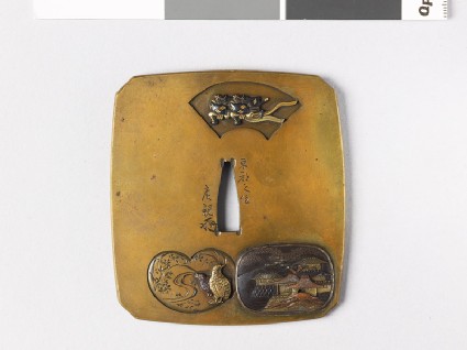 Tsuba with plants, animals, and figuresfront