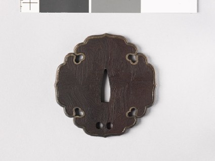 Aoi-shaped tsuba with silver rimfront