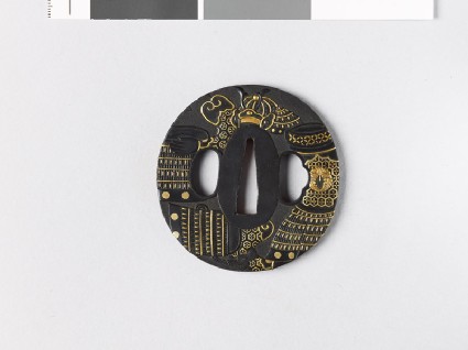 Tsuba depicting parts from a suit of armourfront
