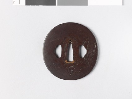 Lenticular tsuba with horsesfront