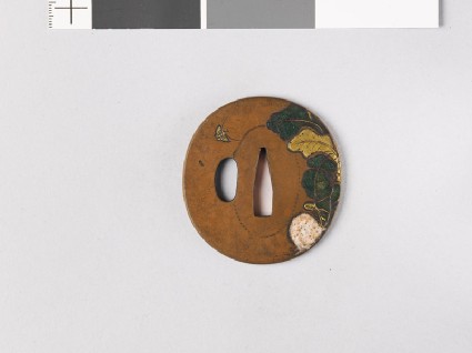 Tsuba with turnip and butterflyfront