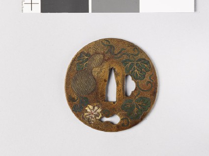 Tsuba with double-gourd plantsfront