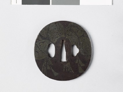 Tsuba with New Year straw rope and noshi, or auspicious abalonefront