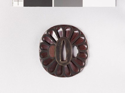 Tsuba with chrysanthemum floretsfront