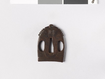 Tsuba in the form of a Buddhist temple bellfront