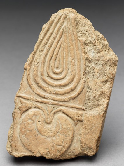 Tile fragment with lotusfront