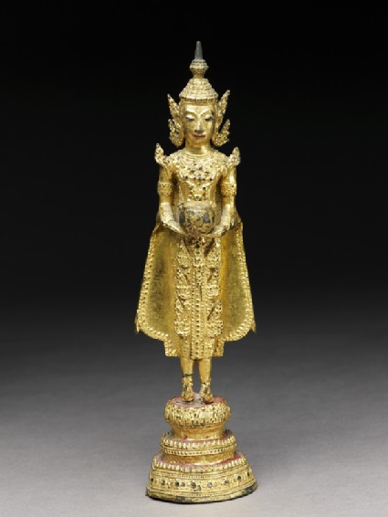 Figure of the Crowned Buddha with alms-bowlfront