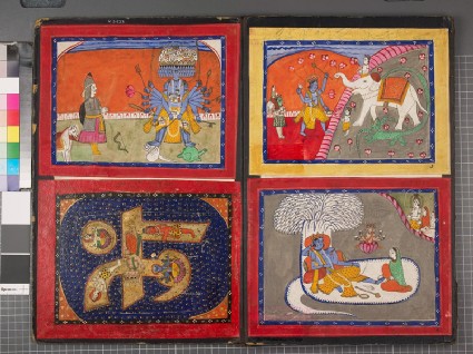 Album of 11 miniature paintings, mostly of Vaishnava deitiesfront