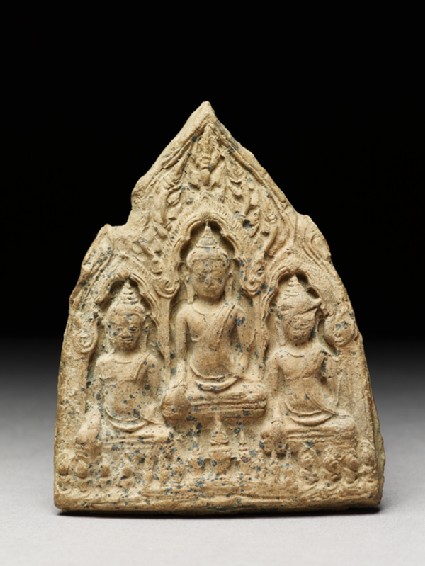 Votive plaque of the Buddha with attendant figuresfront