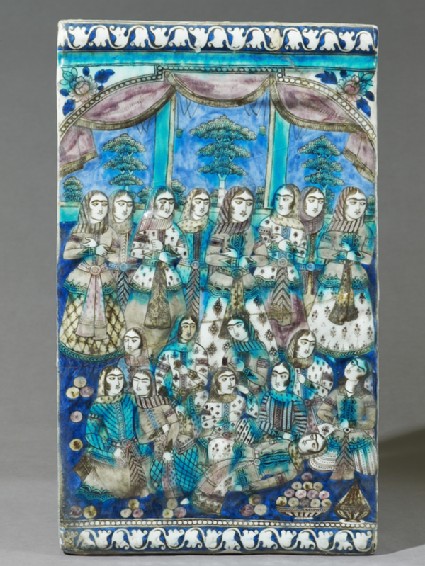 Tile depicting the story of Yusuf and Zulaikhafront