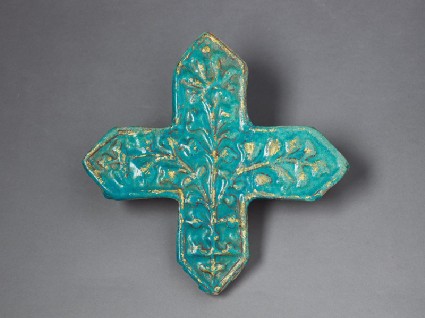 Cross tile with vegetal decorationtop