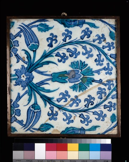 Tile with carnation, hyacinths, and tulipsfront