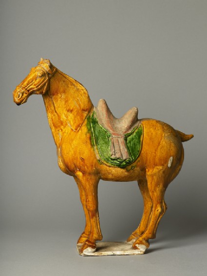 Earthenware horse with saddleside