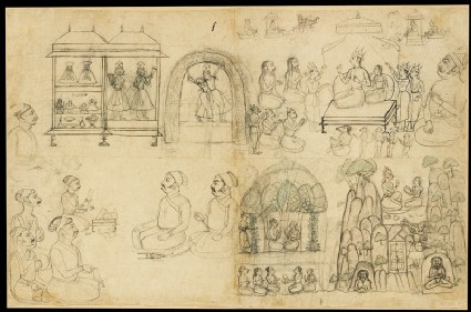 Sheet of sketches and figure studiesfront