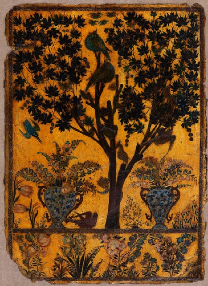 Book cover with tree, birds, and insectsfront