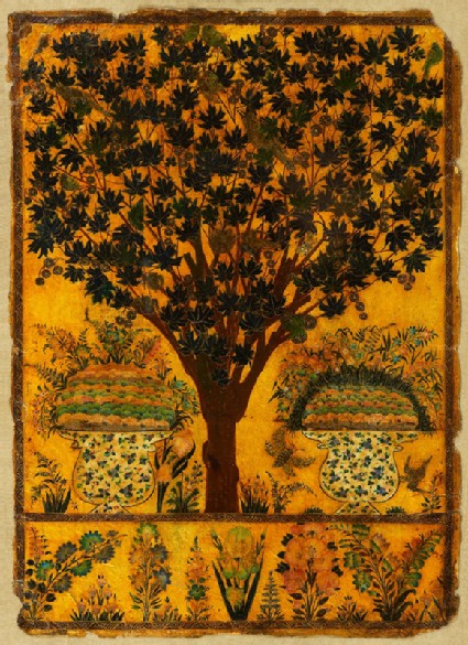 Book cover with tree, birds, and insectsfront