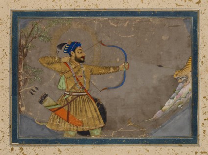 Sultan Ali Adil Shah II hunting a tigerfront