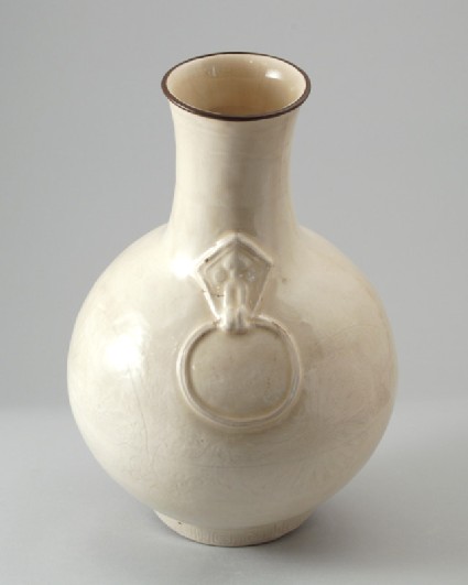 White ware vase with floral and geometric decorationfront