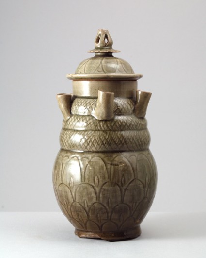 Greenware funerary jar with five spoutsfront