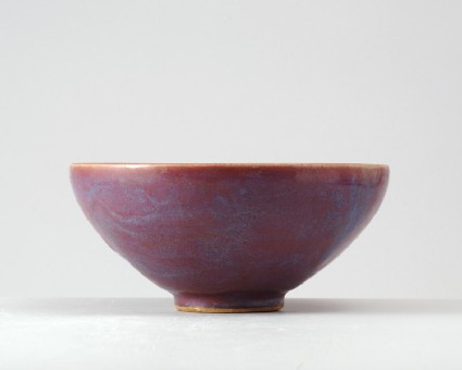 Bowl with blue and purple glazesfront
