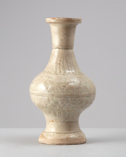White ware vase with floral decorationfront