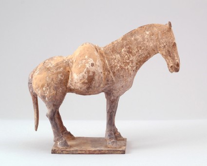 Figure of a mule with a sack across its backfront