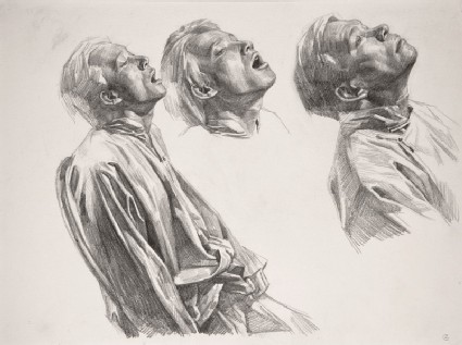Three heads, study for Starvationfront