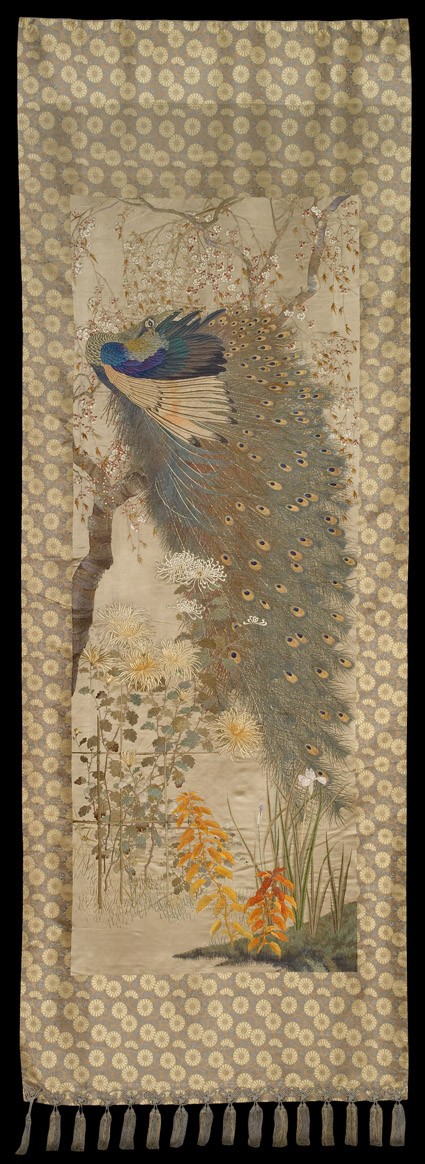 Peacock in a flowering cherry treefront, Cat. No. 23