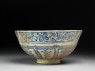 Bowl with bird and peonies (side)