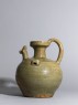 Greenware ewer with chicken head spout (side)