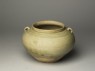 Greenware guan, or jar, with loop handles (oblique)