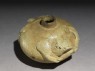 Greenware water pot in the form of a frog (oblique)