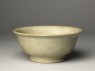 Greenware bowl with phoenix and floral decoration (oblique)