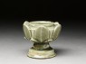 Greenware cup stand with petal decoration (oblique)