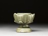 Greenware cup stand with petal decoration (side)
