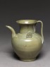 Greenware ewer with ornamental flanges (oblique)